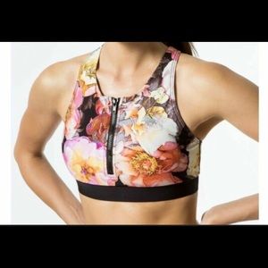 NWT Australian Running Bare Sports Bra Arabesque Zip Crop Maggie Size US 6/8.